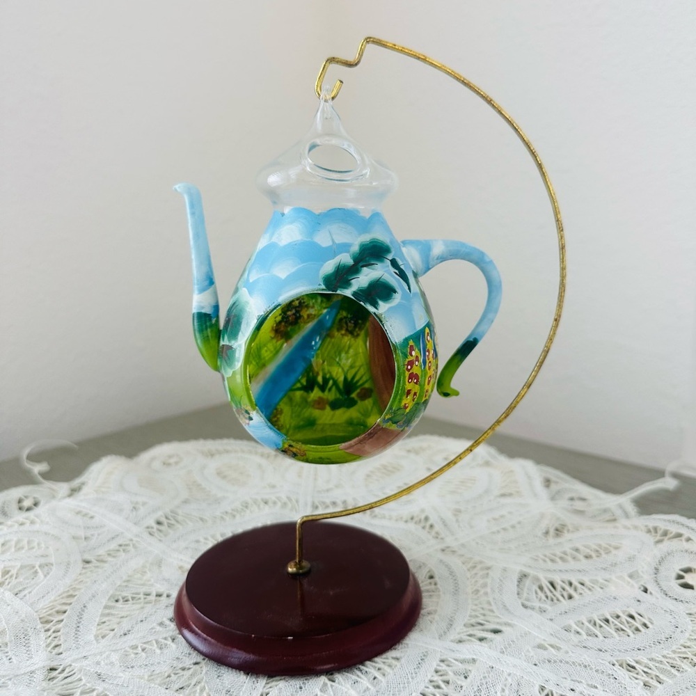 Unique Hand painted Teapot Charming Decor